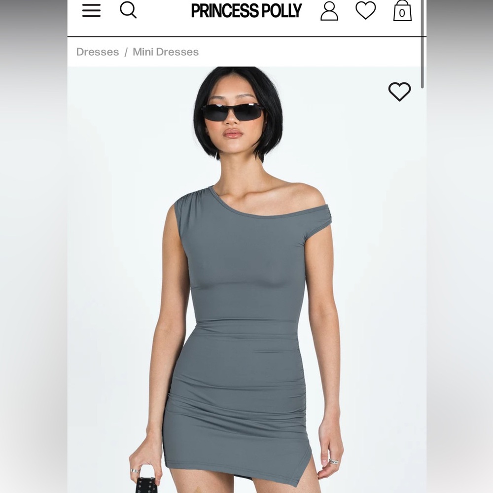 Princess Polly off the shoulder gray mini dress size M